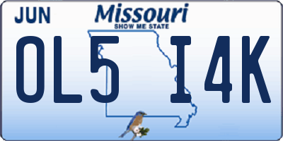 MO license plate OL5I4K