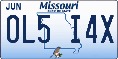 MO license plate OL5I4X
