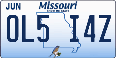 MO license plate OL5I4Z