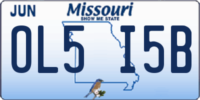 MO license plate OL5I5B