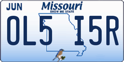 MO license plate OL5I5R