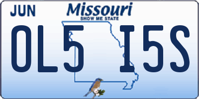 MO license plate OL5I5S