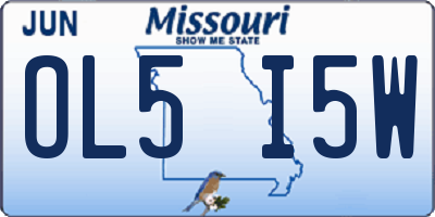 MO license plate OL5I5W