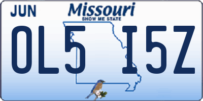 MO license plate OL5I5Z