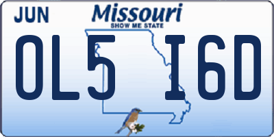 MO license plate OL5I6D
