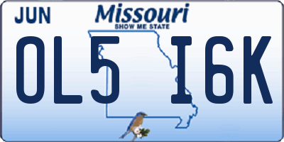 MO license plate OL5I6K