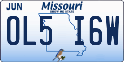 MO license plate OL5I6W