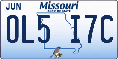 MO license plate OL5I7C