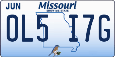 MO license plate OL5I7G