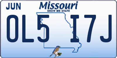 MO license plate OL5I7J