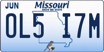 MO license plate OL5I7M