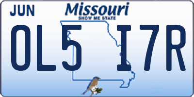 MO license plate OL5I7R