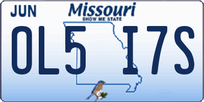 MO license plate OL5I7S