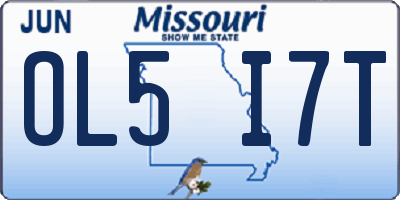 MO license plate OL5I7T