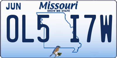 MO license plate OL5I7W