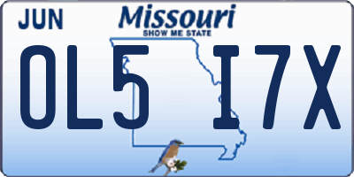 MO license plate OL5I7X