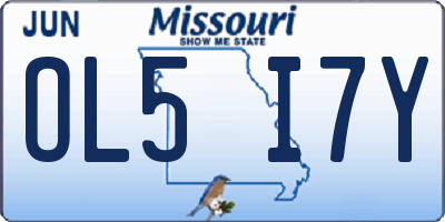 MO license plate OL5I7Y