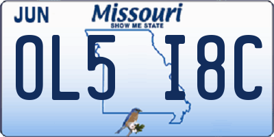 MO license plate OL5I8C