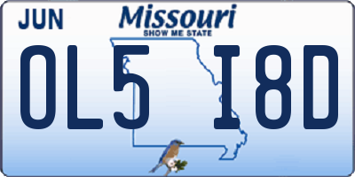 MO license plate OL5I8D