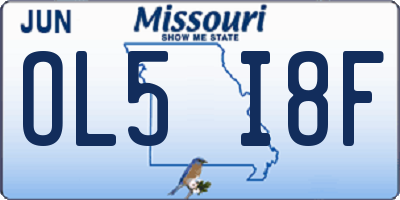 MO license plate OL5I8F