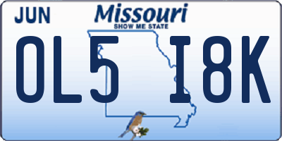 MO license plate OL5I8K