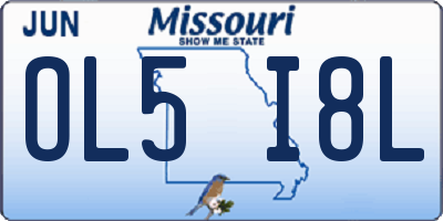 MO license plate OL5I8L