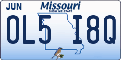 MO license plate OL5I8Q