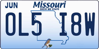 MO license plate OL5I8W