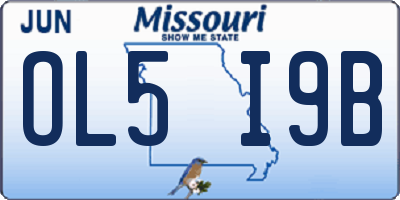 MO license plate OL5I9B
