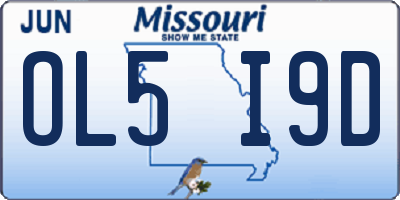 MO license plate OL5I9D