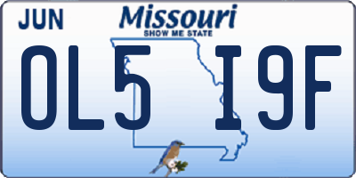 MO license plate OL5I9F
