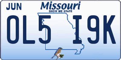 MO license plate OL5I9K