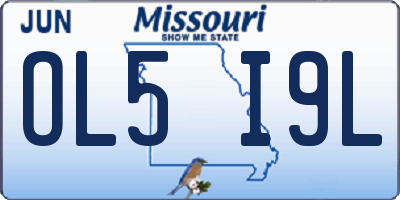 MO license plate OL5I9L