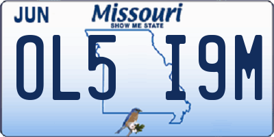 MO license plate OL5I9M