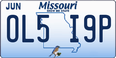 MO license plate OL5I9P