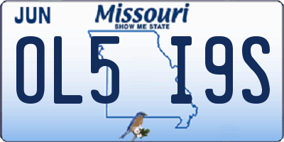MO license plate OL5I9S