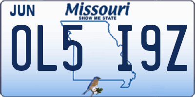 MO license plate OL5I9Z