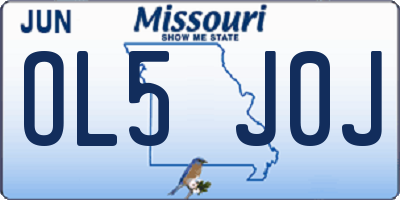 MO license plate OL5J0J