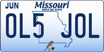 MO license plate OL5J0L