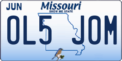 MO license plate OL5J0M