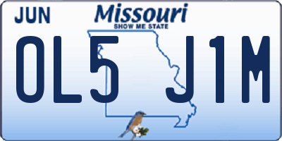 MO license plate OL5J1M