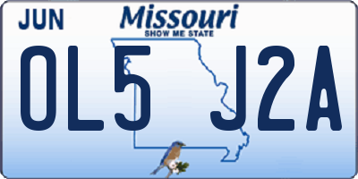 MO license plate OL5J2A