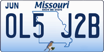 MO license plate OL5J2B