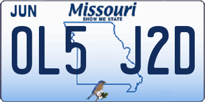 MO license plate OL5J2D