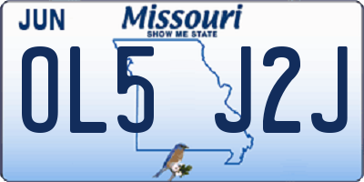 MO license plate OL5J2J