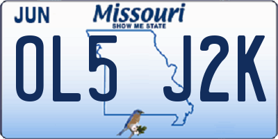MO license plate OL5J2K