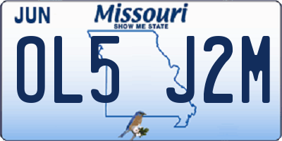 MO license plate OL5J2M