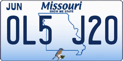 MO license plate OL5J2O