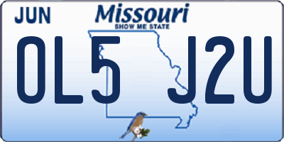MO license plate OL5J2U