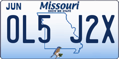 MO license plate OL5J2X